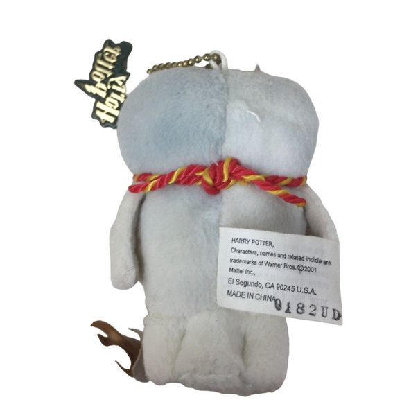 Harry Potter White & Gray Stuffed Animal/Plush Hedwig Owl with Charm on it - Picture 4 of 8